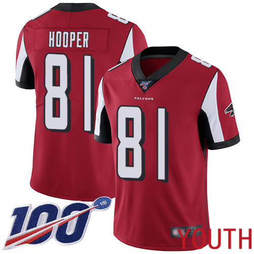 Atlanta Falcons Limited Red Youth Austin Hooper Home Jersey NFL Football 81 100th Season Vapor Untouchable